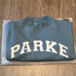 PARKE Varsity Mockneck Glacier White NWT